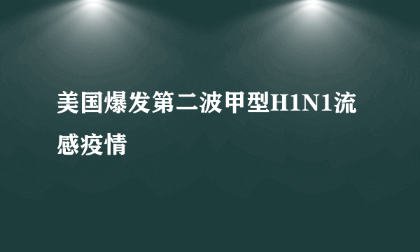 美国爆发第二波甲型H1N1流感疫情