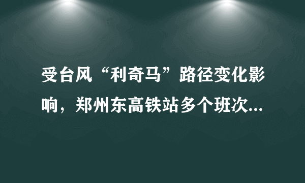 受台风“利奇马”路径变化影响，郑州东高铁站多个班次列车停运,