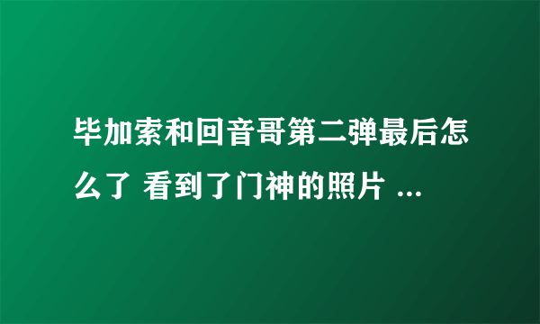 毕加索和回音哥第二弹最后怎么了 看到了门神的照片 毕加索为什么没话了 之后回音哥说以后不要搞基了