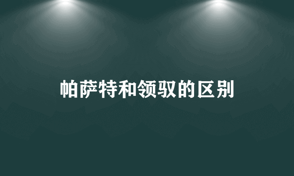 帕萨特和领驭的区别