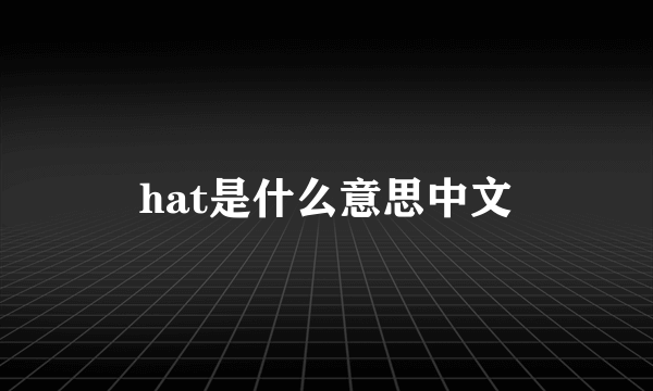 hat是什么意思中文