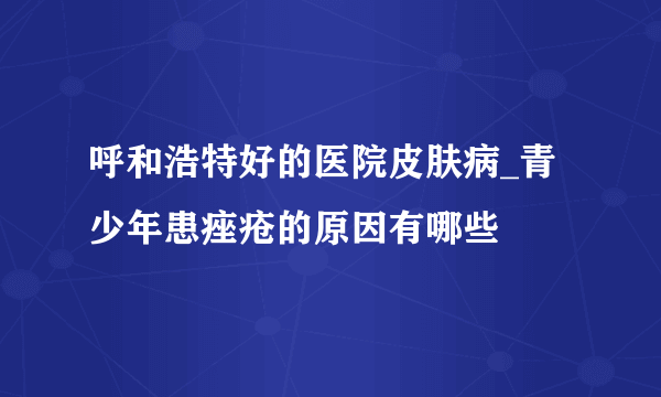 呼和浩特好的医院皮肤病_青少年患痤疮的原因有哪些