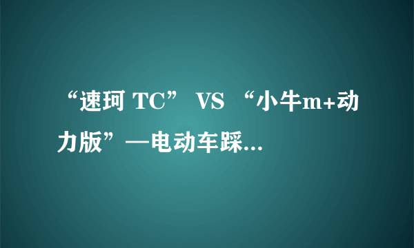 “速珂 TC” VS “小牛m+动力版”—电动车踩坑幸存者指南！