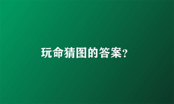 玩命猜图的答案？