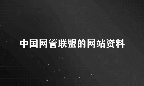 中国网管联盟的网站资料