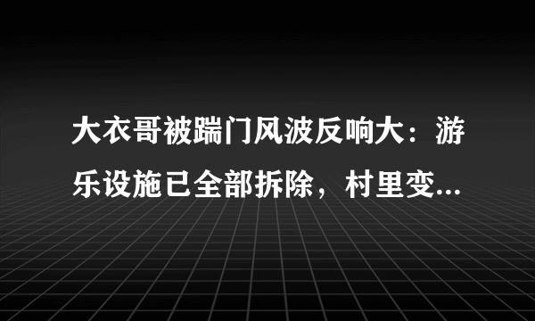 大衣哥被踹门风波反响大：游乐设施已全部拆除，村里变得冷清，你怎么看？