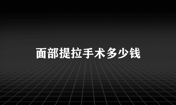 面部提拉手术多少钱