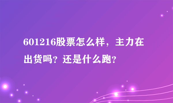 601216股票怎么样，主力在出货吗？还是什么跑？