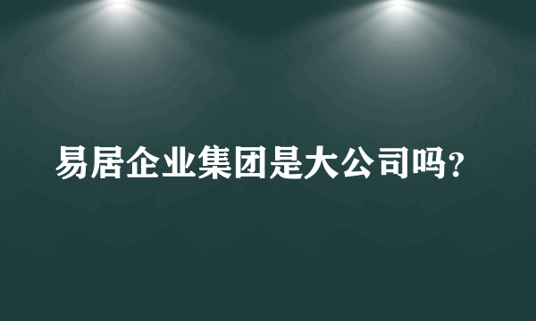 易居企业集团是大公司吗？