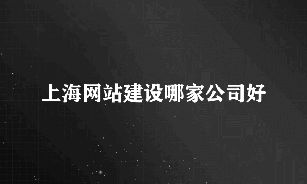 上海网站建设哪家公司好