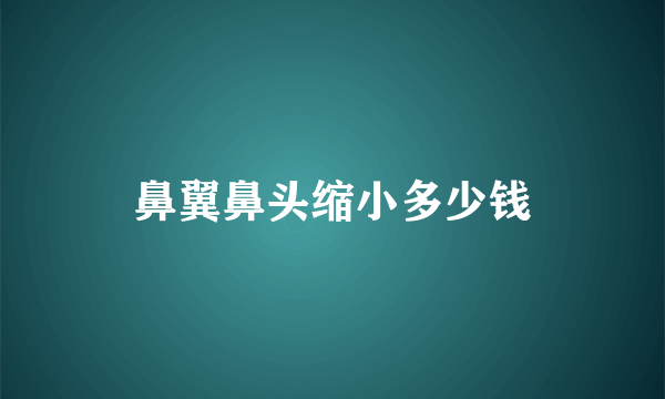 鼻翼鼻头缩小多少钱