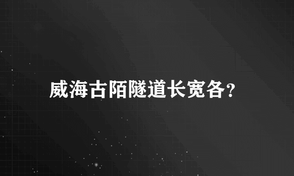 威海古陌隧道长宽各？