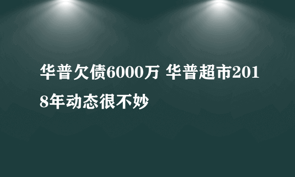 华普欠债6000万 华普超市2018年动态很不妙