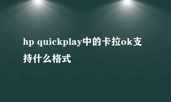 hp quickplay中的卡拉ok支持什么格式