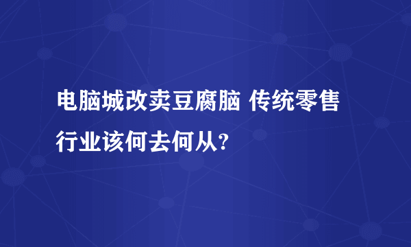 电脑城改卖豆腐脑 传统零售行业该何去何从?