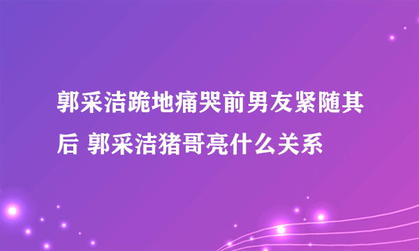 郭采洁跪地痛哭前男友紧随其后 郭采洁猪哥亮什么关系