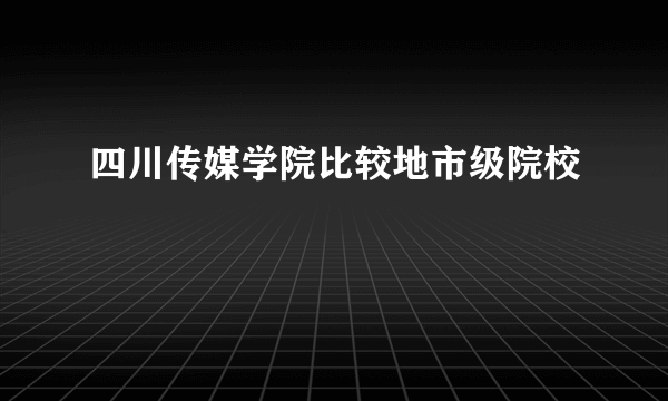 四川传媒学院比较地市级院校