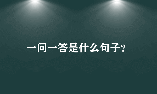 一问一答是什么句子？