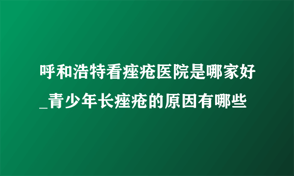 呼和浩特看痤疮医院是哪家好_青少年长痤疮的原因有哪些