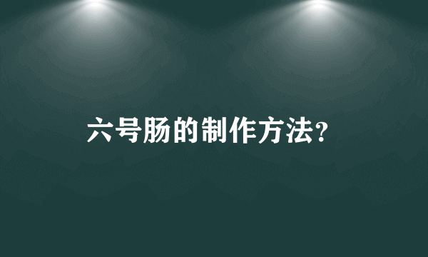 六号肠的制作方法？