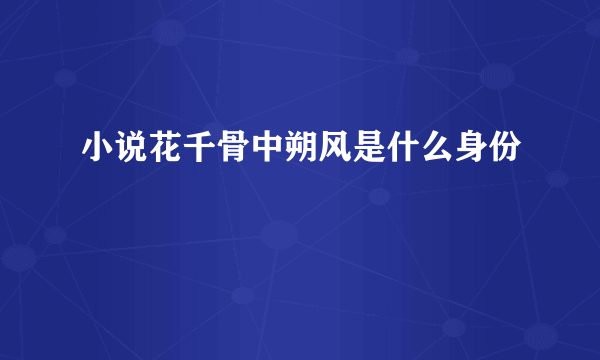 小说花千骨中朔风是什么身份