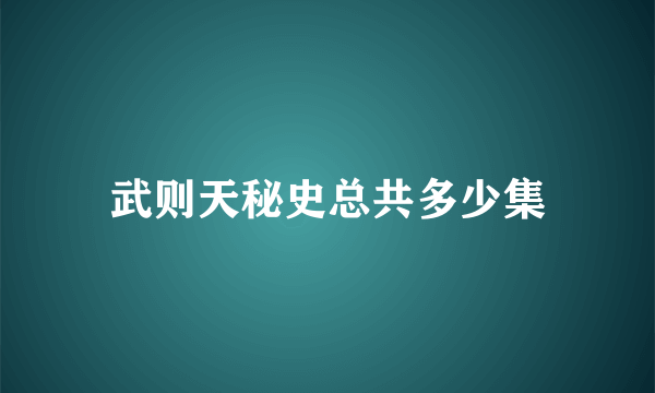 武则天秘史总共多少集