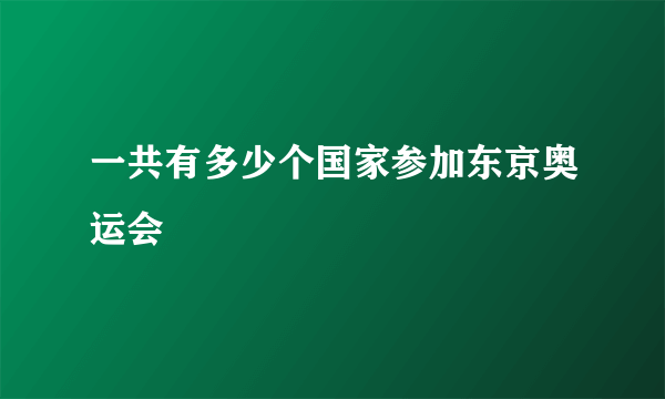 一共有多少个国家参加东京奥运会