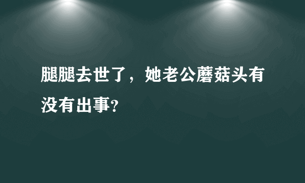 腿腿去世了，她老公蘑菇头有没有出事？