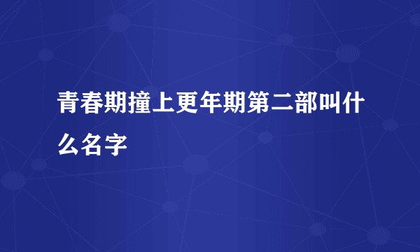 青春期撞上更年期第二部叫什么名字