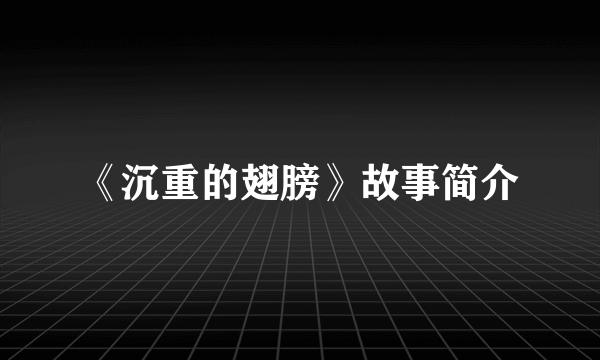 《沉重的翅膀》故事简介