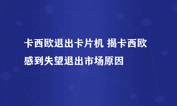 卡西欧退出卡片机 揭卡西欧感到失望退出市场原因