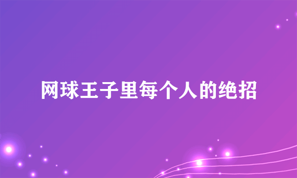 网球王子里每个人的绝招