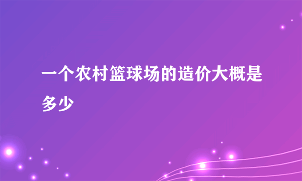 一个农村篮球场的造价大概是多少