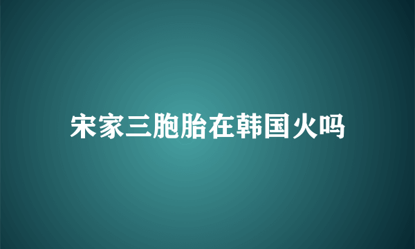 宋家三胞胎在韩国火吗