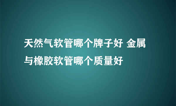 天然气软管哪个牌子好 金属与橡胶软管哪个质量好