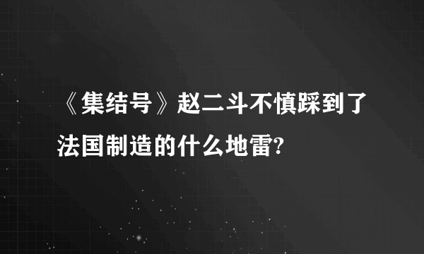 《集结号》赵二斗不慎踩到了法国制造的什么地雷?