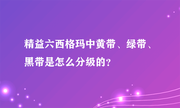 精益六西格玛中黄带、绿带、黑带是怎么分级的？