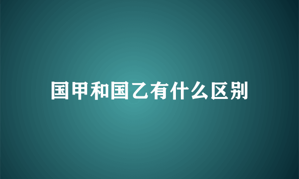 国甲和国乙有什么区别