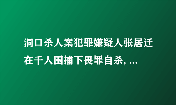 洞口杀人案犯罪嫌疑人张居迁在千人围捕下畏罪自杀, 你怎么看？