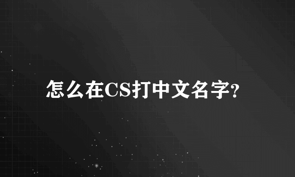 怎么在CS打中文名字？