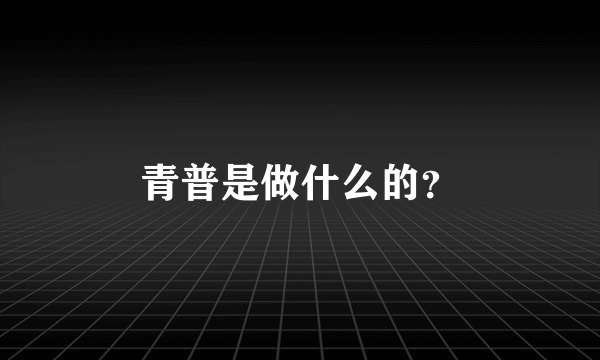 青普是做什么的？