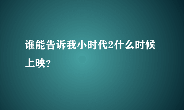 谁能告诉我小时代2什么时候上映？