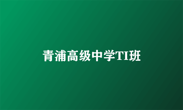 青浦高级中学TI班