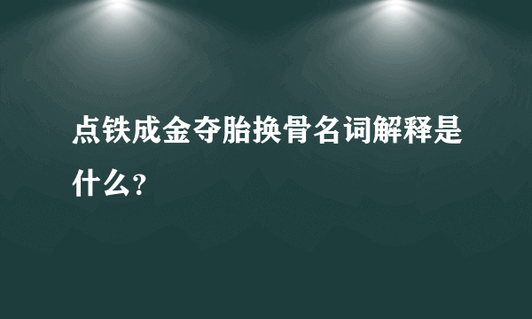 点铁成金夺胎换骨名词解释是什么？