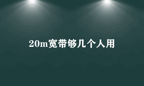 20m宽带够几个人用