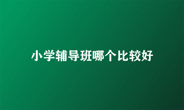 小学辅导班哪个比较好