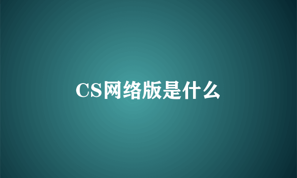 CS网络版是什么