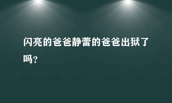 闪亮的爸爸静蕾的爸爸出狱了吗？