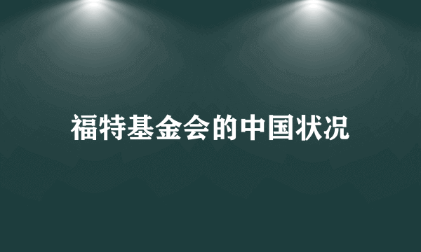 福特基金会的中国状况