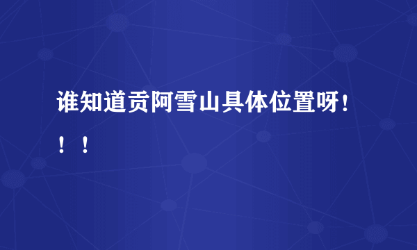 谁知道贡阿雪山具体位置呀！！！